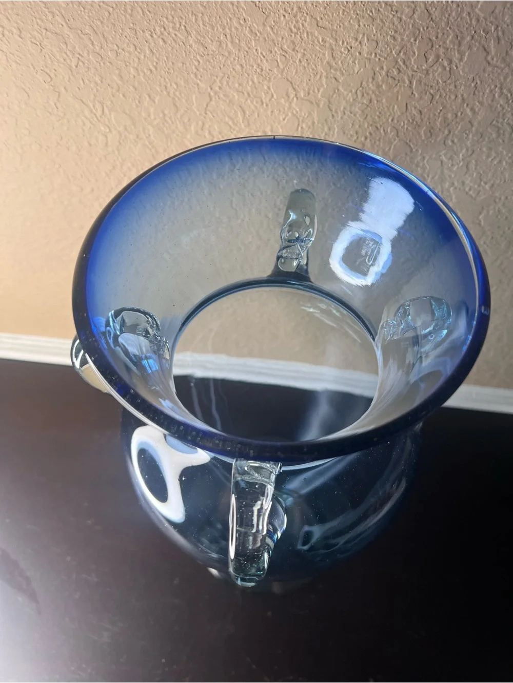 Vintage 1960s Blenko Cobalt Blue Amphora Vase Hand Blown 4 Handle Art Glass - Picture 4 of 10